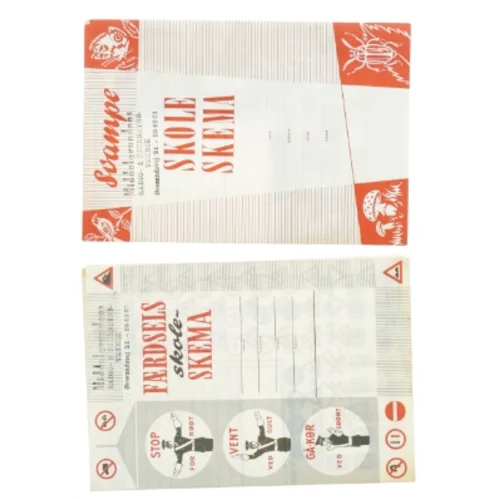 Vintage Skoleskema Plakater (str. 21x14 cm)