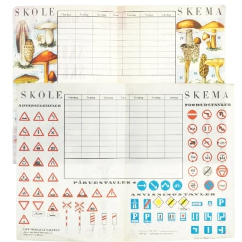 Vintage Skoleskema Plakater (str. 21x14 cm)