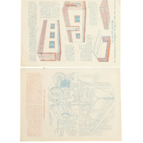 Vintage papirklip med togmotiver (str. 37 x 26,5 cm)