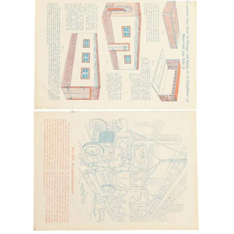 Vintage papirklip med togmotiver (str. 37 x 26,5 cm)