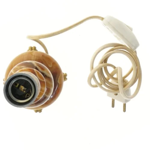 Vintage bordlampe med ledning (str. 19 cm)