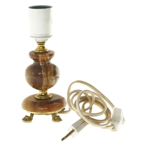 Vintage bordlampe med ledning (str. 19 cm)