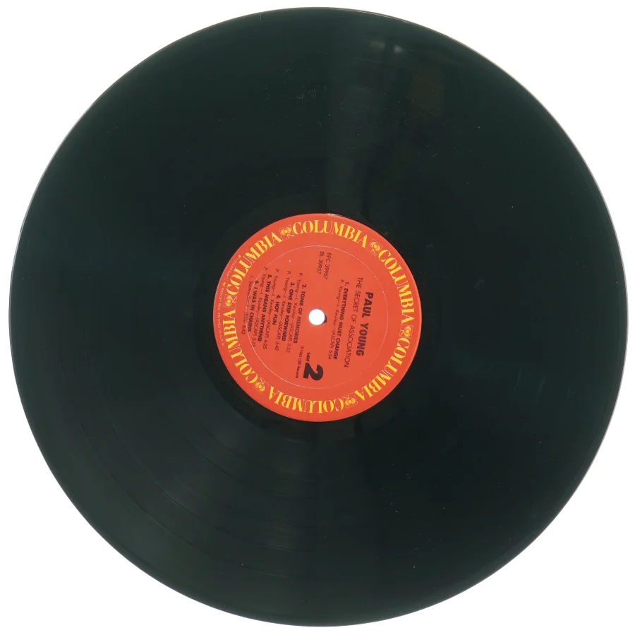 Paul Young - The Secret of Association LP fra Columbia (str. 31 x 31 cm)