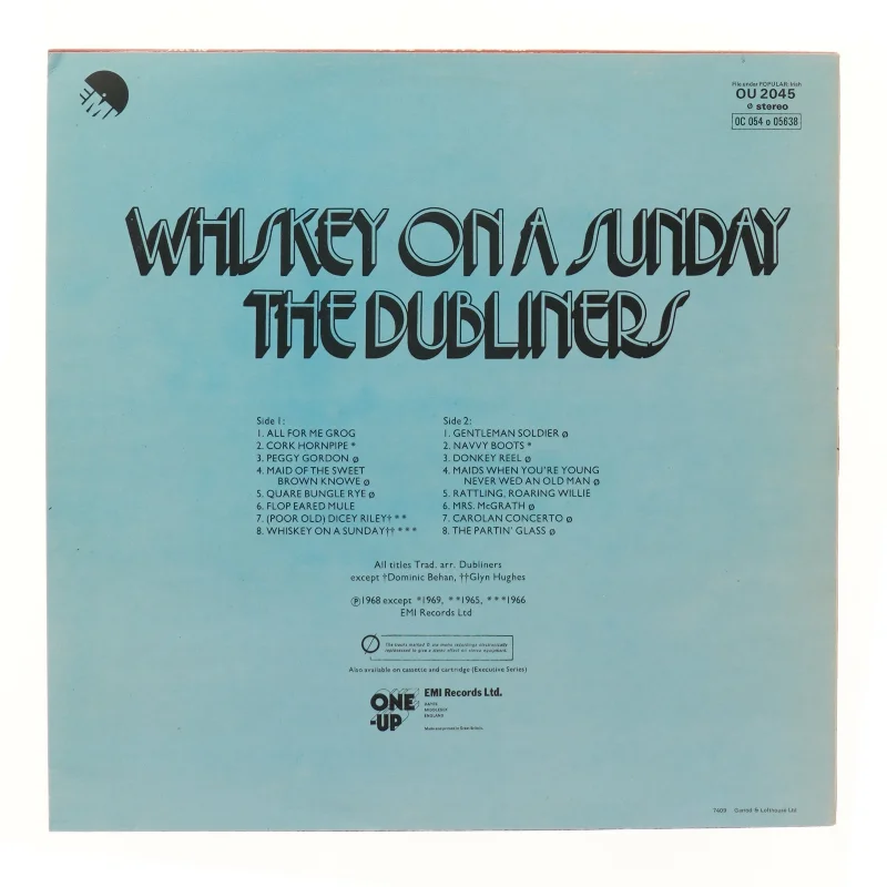 Whiskey on a Sunday af The Dubliners LP fra EMI