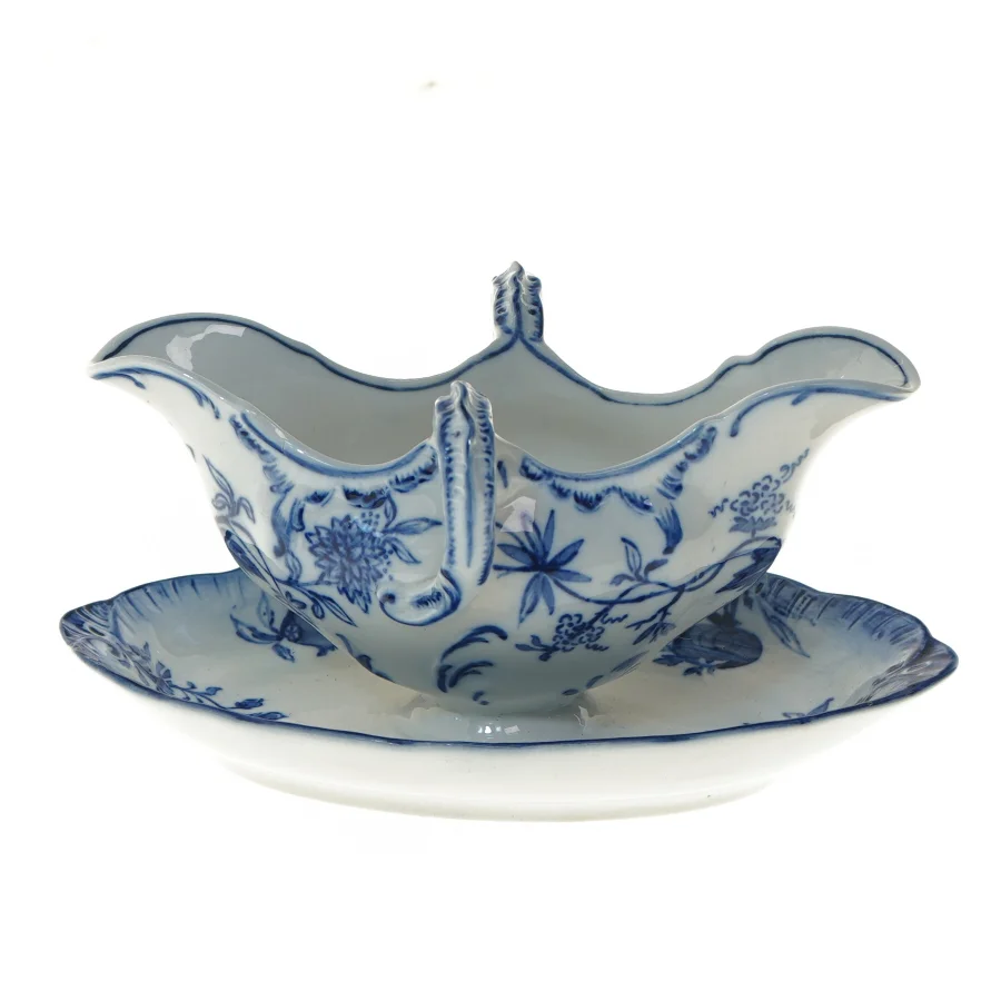 Porcelæns sovseskål med tallerken fra Villeroy & Boch (str. 24x15x12 cm)