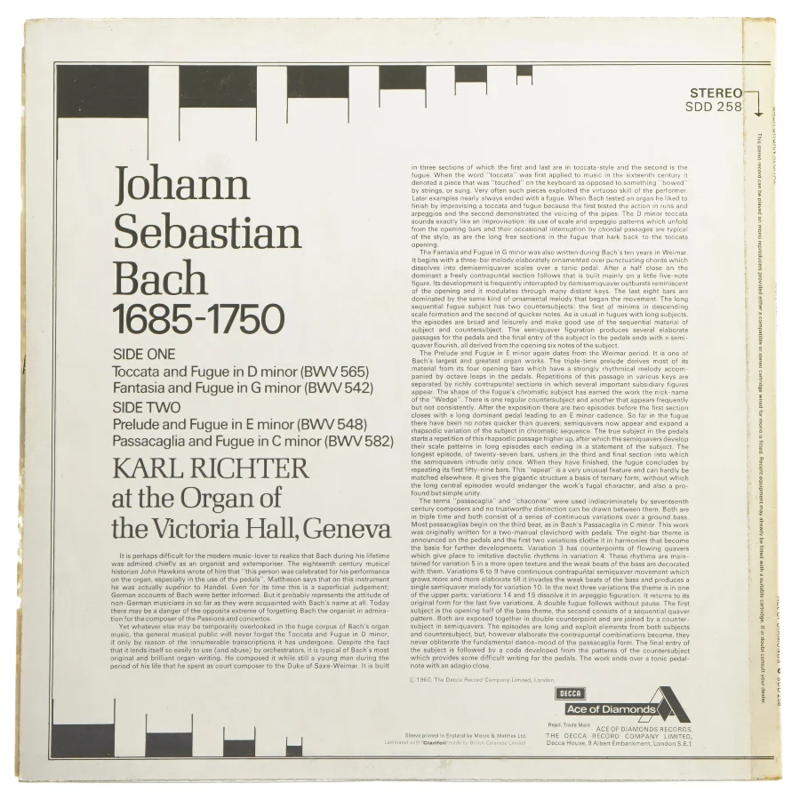 Bach Organ Recital LP