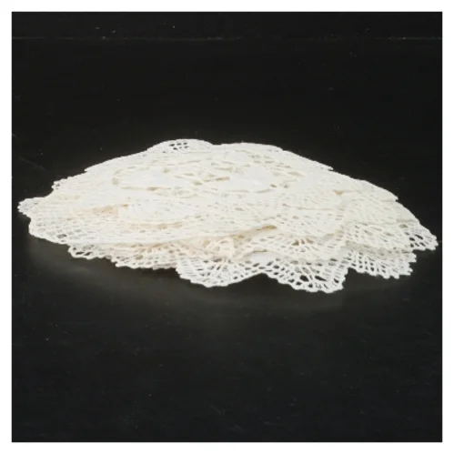 12 stk hæklede dækkeservietter (str. 12 stk 14 cm)