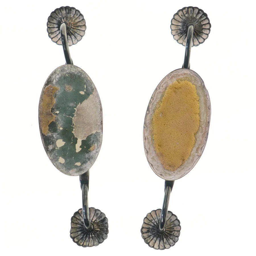 Sæt af todelte sølv lysestager (str. 16,5x8x33 cm)