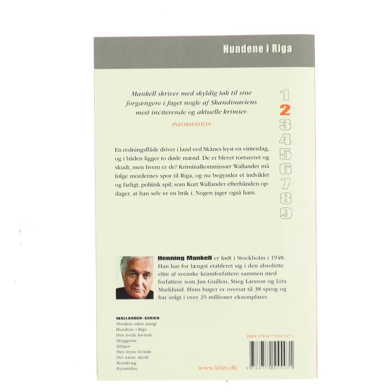 Hundene i Riga : en sag for kriminalkommissær Wallander af Henning Mankell (Bog)