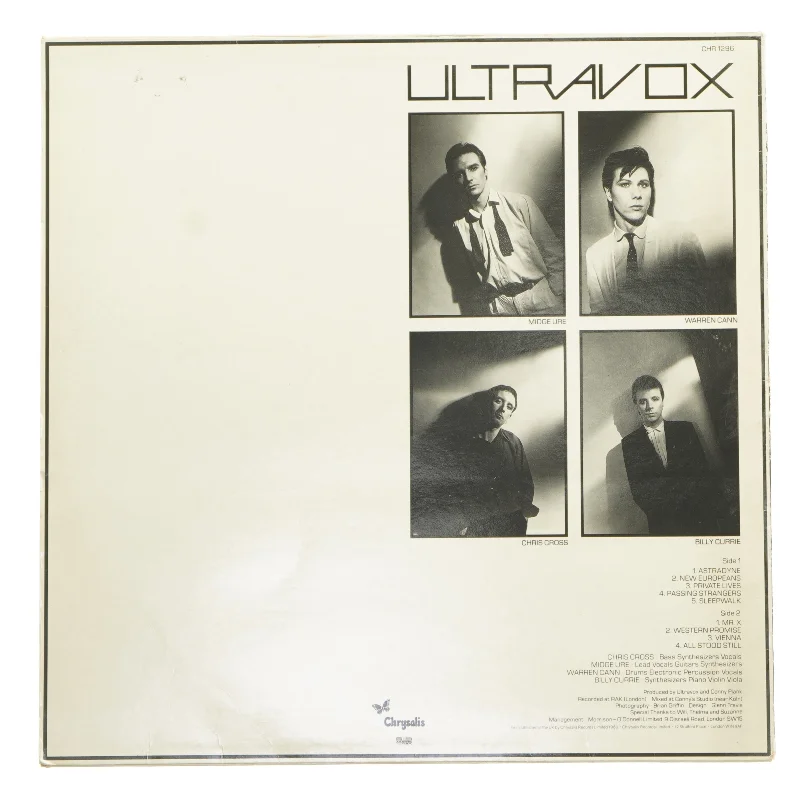 Ultravox Vienna LP vinyl fra Chrysalis