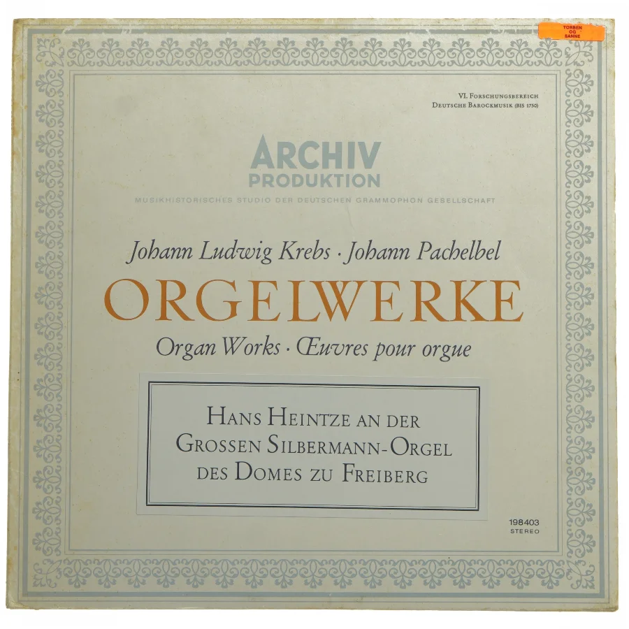 Orgelwerke LP af Kreb og Pachelbel fra Archiv Produktion