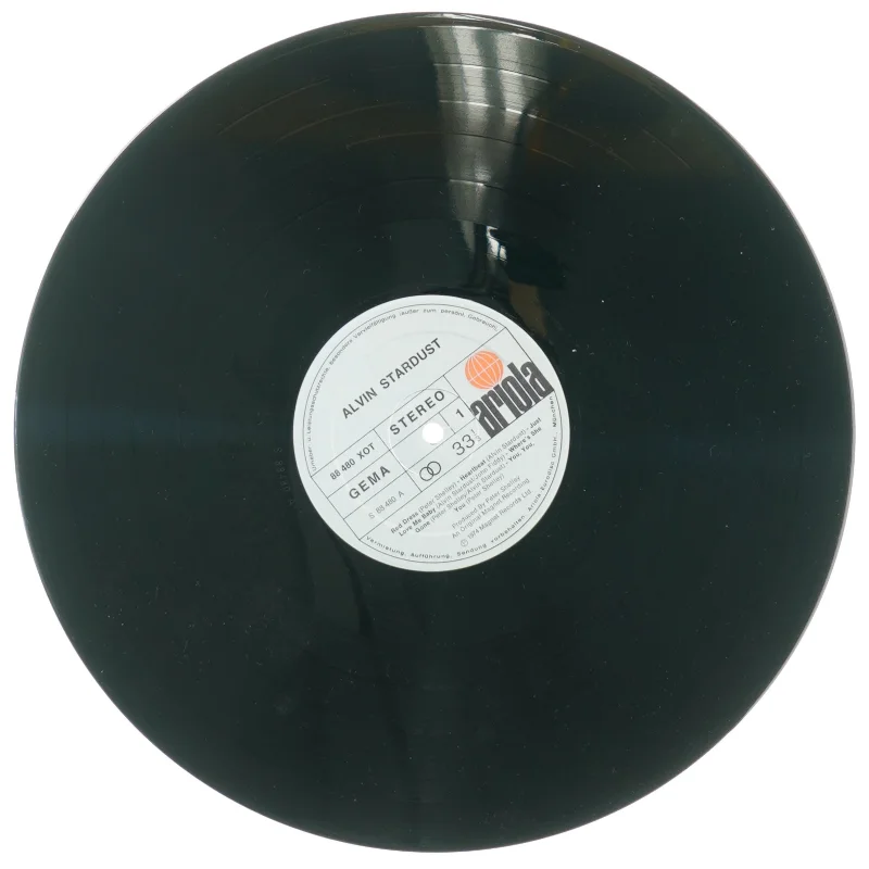 Alvin Stardust fra Ariola (str. 30 cm)