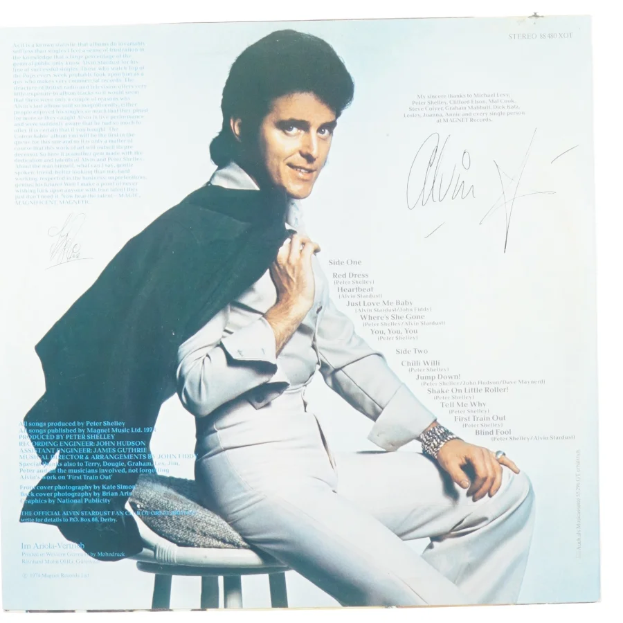 Alvin Stardust fra Ariola (str. 30 cm)