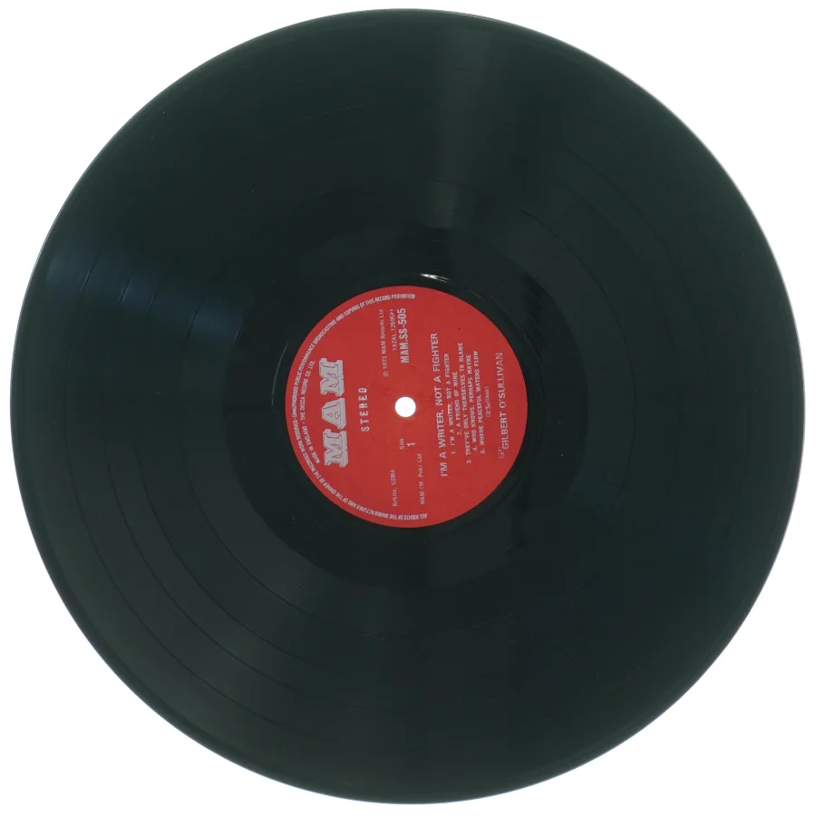 Gilbert O'Sullivan - I'm a Writer, Not a Fighter vinylplade fra MAM (str. 31 x 31 cm)