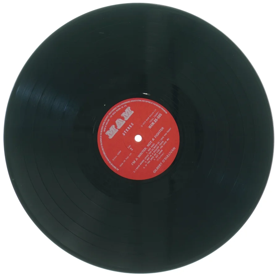 Gilbert O'Sullivan - I'm a Writer, Not a Fighter vinylplade fra MAM (str. 31 x 31 cm)