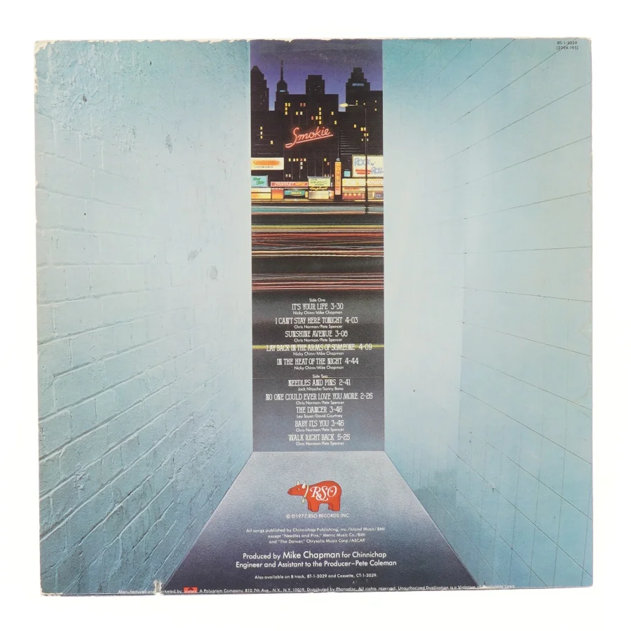 Smokie LP - Bright Lights & Back Alleys fra Smokie