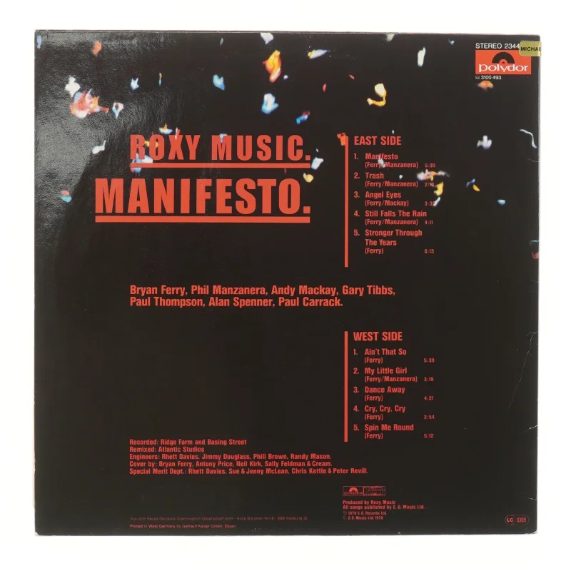 Roxy Music - Manifesto LP fra Roxy Music