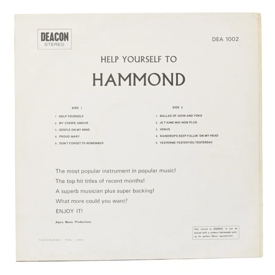 Help Yourself to Hammond LP