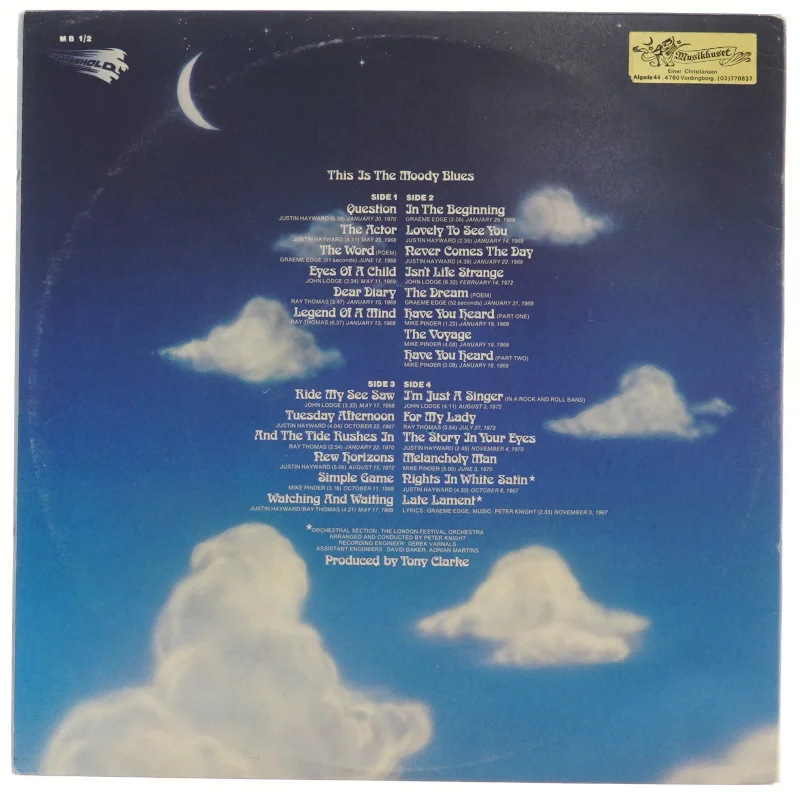 This Is The Moody Blues - LP fra The Moody Blues (str. 31,5x31 cm)