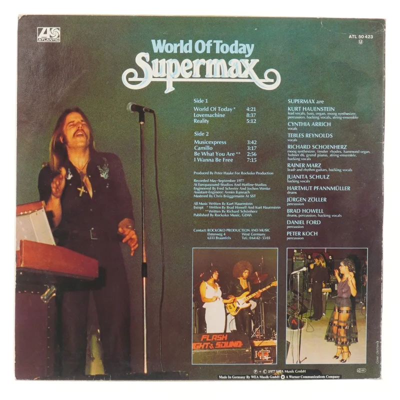 Supermax LP - World Of Today fra Atlantic Records