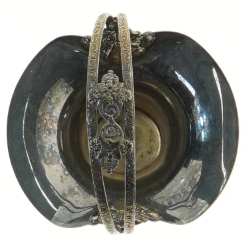 Dekorativ sølv vase med håndtag (str. Ø 12x19 cm)