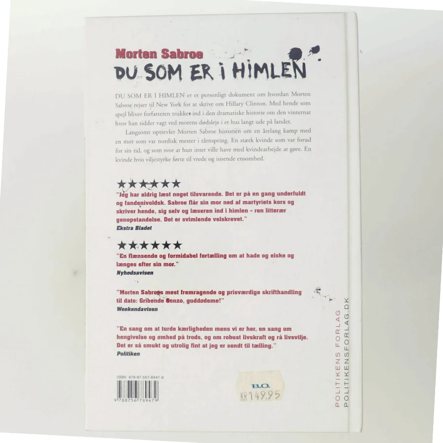 Du som er i himlen af Morten Sabroe (Bog)