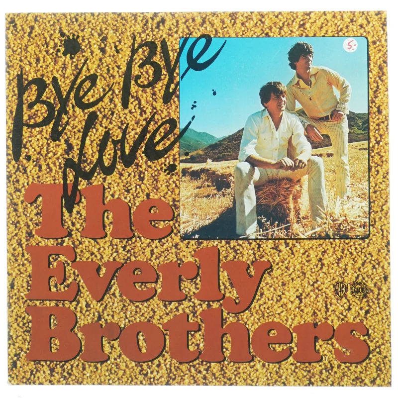 The Everly Brothers - Bye Bye Love vinylplade fra Warner Bros. (str. 31 x 31 cm)