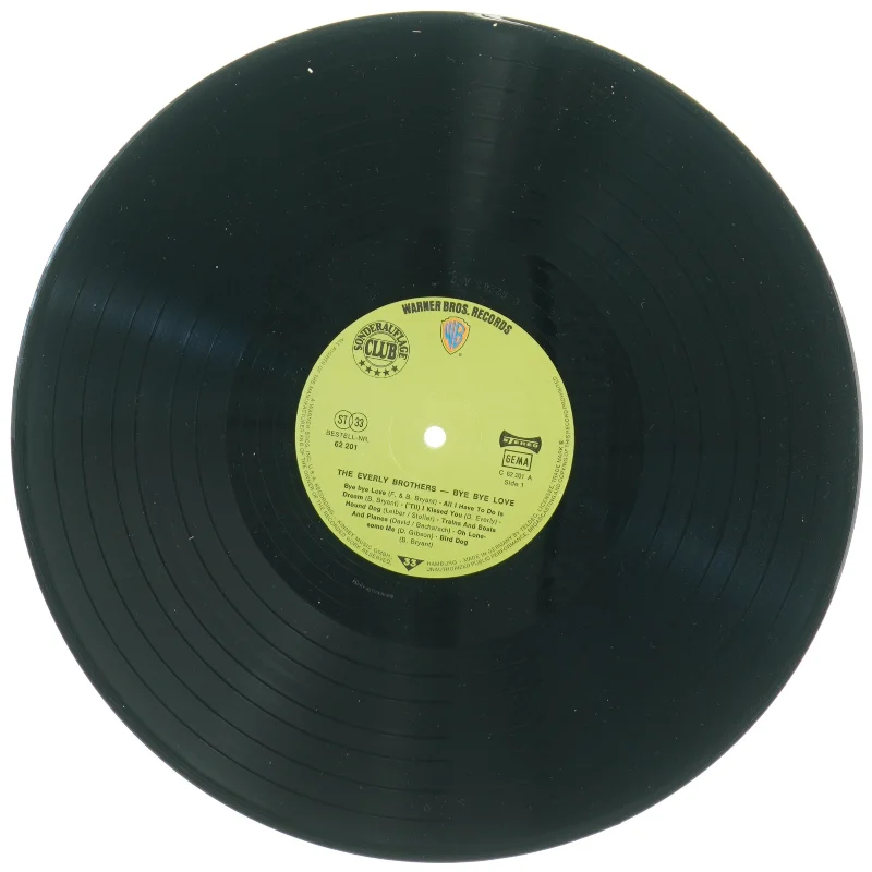 The Everly Brothers - Bye Bye Love vinylplade fra Warner Bros. (str. 31 x 31 cm)