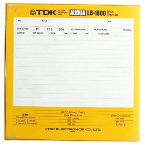 TDK AUDUA LB-1800 Master Recording Tape (str. 28x28x 2 cm)