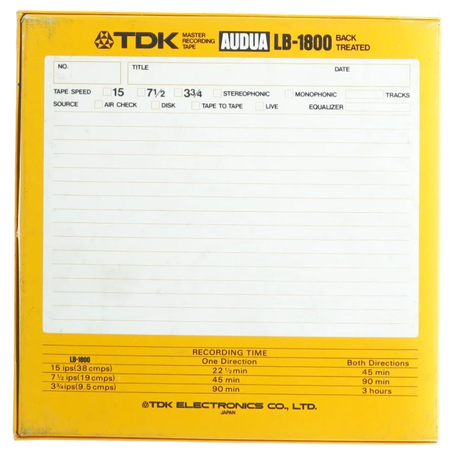 TDK AUDUA LB-1800 Master Recording Tape (str. 28x28x 2 cm)