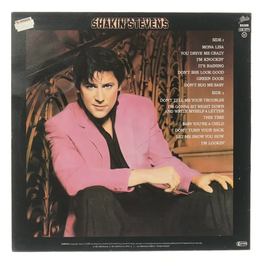 Shakin' Stevens album - 'Shaky' fra Epic Records