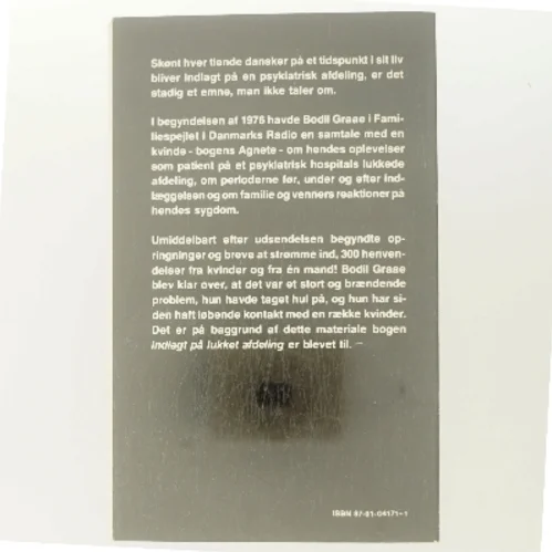 Indlagt på lukket afdeling af Bodil Graae (Bog)