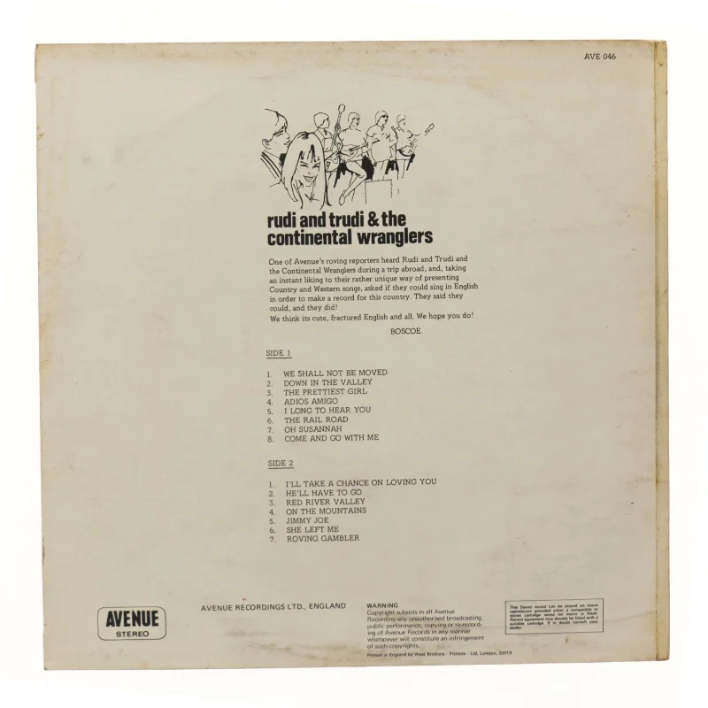 Rudi and Trudi and the Continental Wranglers vinyl