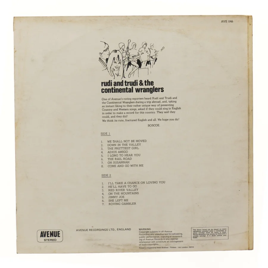 Rudi and Trudi and the Continental Wranglers vinyl