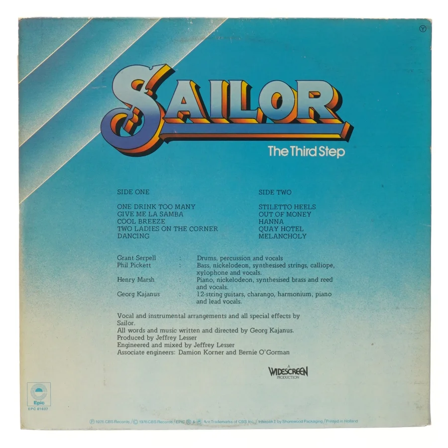 Sailor - The Third Step LP fra Epic Records