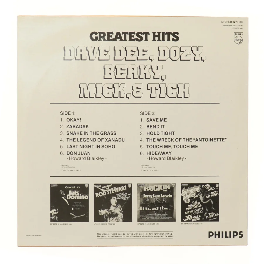 Dave Dee, Dozy, Beaky, Mick & Tich - Greatest Hits LP fra Philips