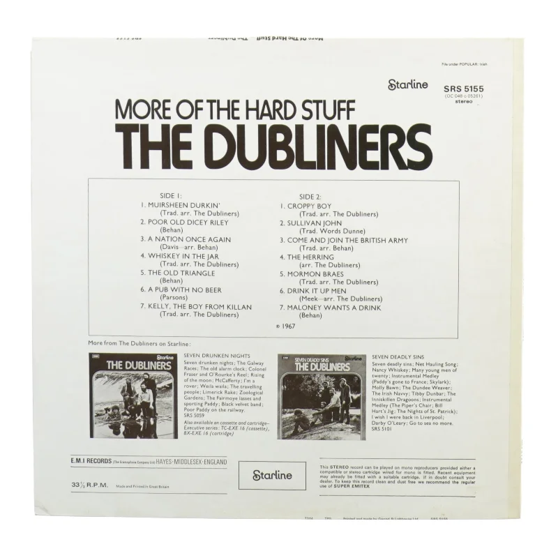 The Dubliners - More of the hard stuff (LP) fra Star Line (str. 30 cm)