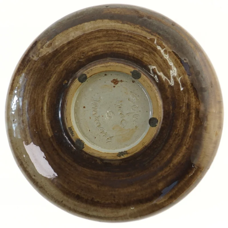 Keramisk skål med indgravering (str. Ø 25 cm)