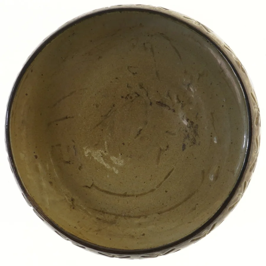 Keramisk skål med indgravering (str. Ø 25 cm)