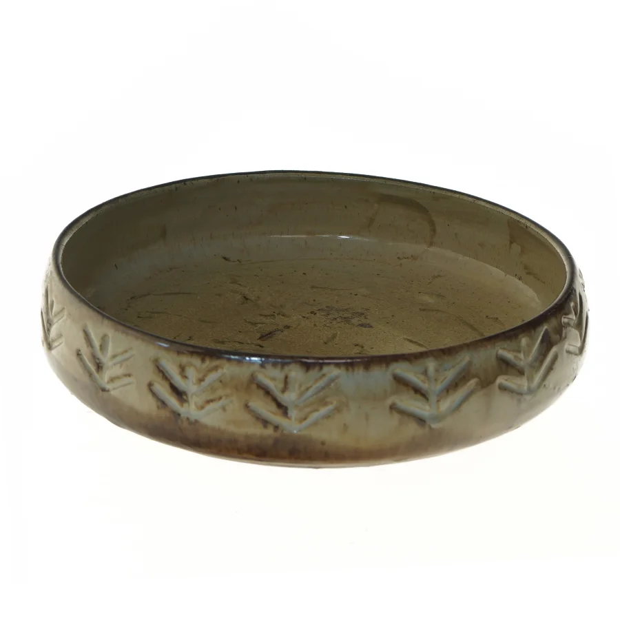Keramisk skål med indgravering (str. Ø 25 cm)