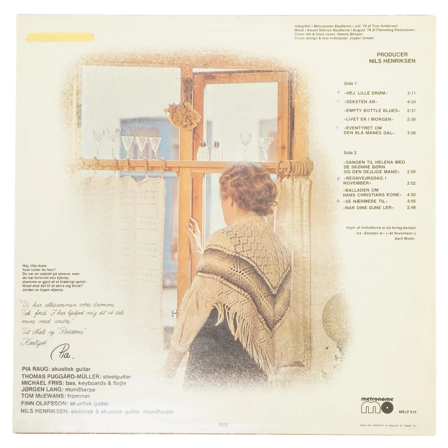 Pia Raug - Hej lille drøm LP fra Metronome Records