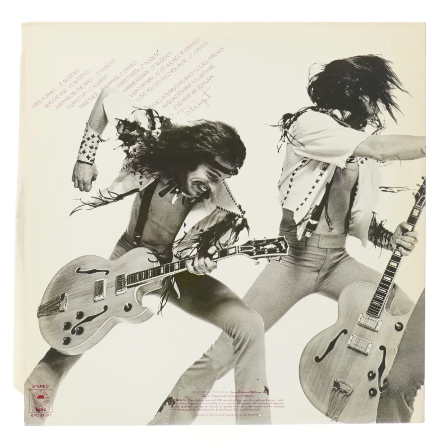 Ted Nugent - Free-for-All LP fra Epic Records
