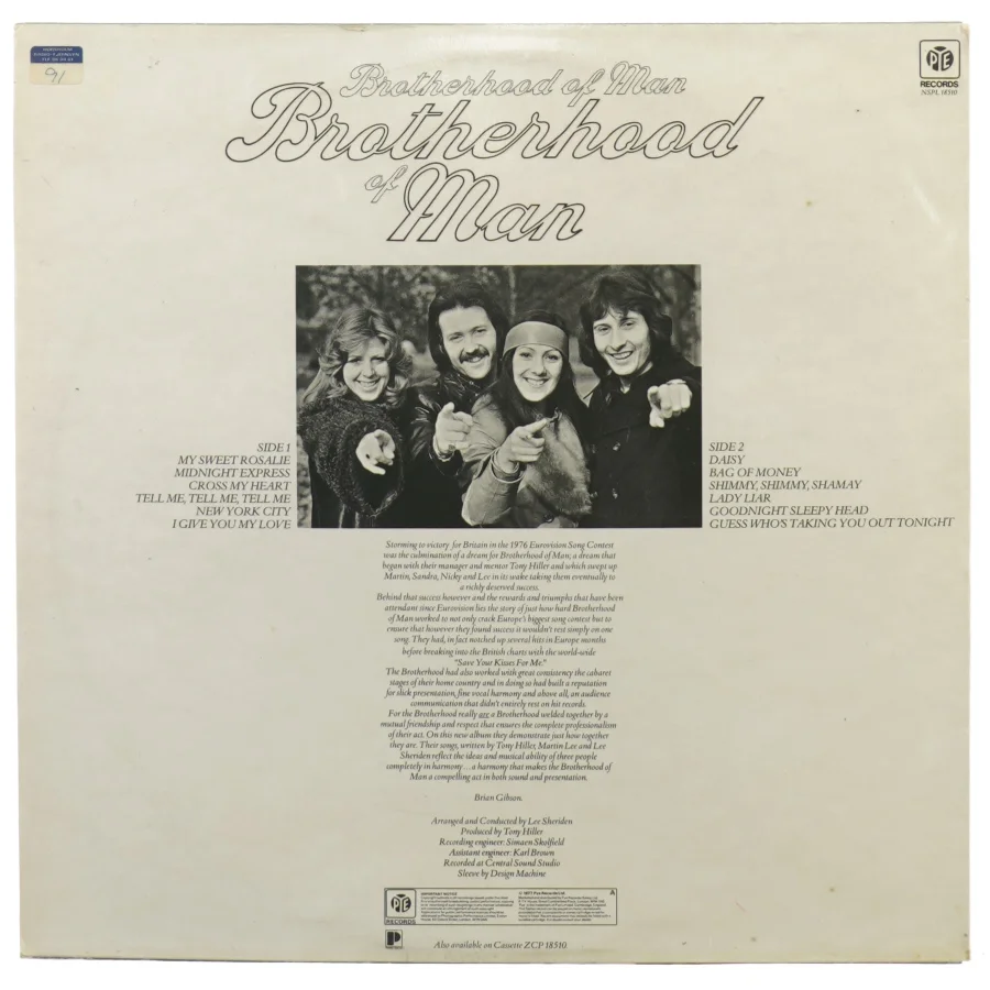 Brotherhood of man fra Pe Records (str. 30 cm)