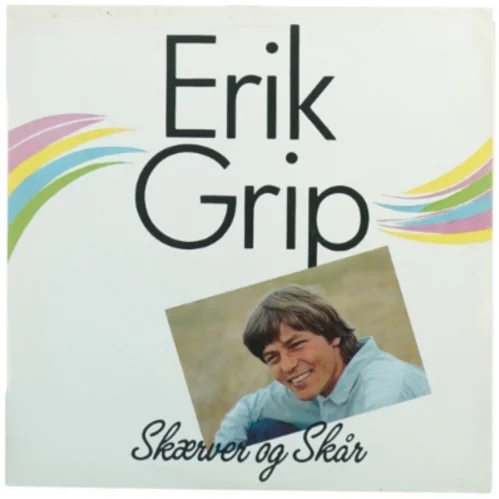Erik Grip Skærver og skrå LP- Vinylplade fra Exlibris (str. 31 x 31 cm)