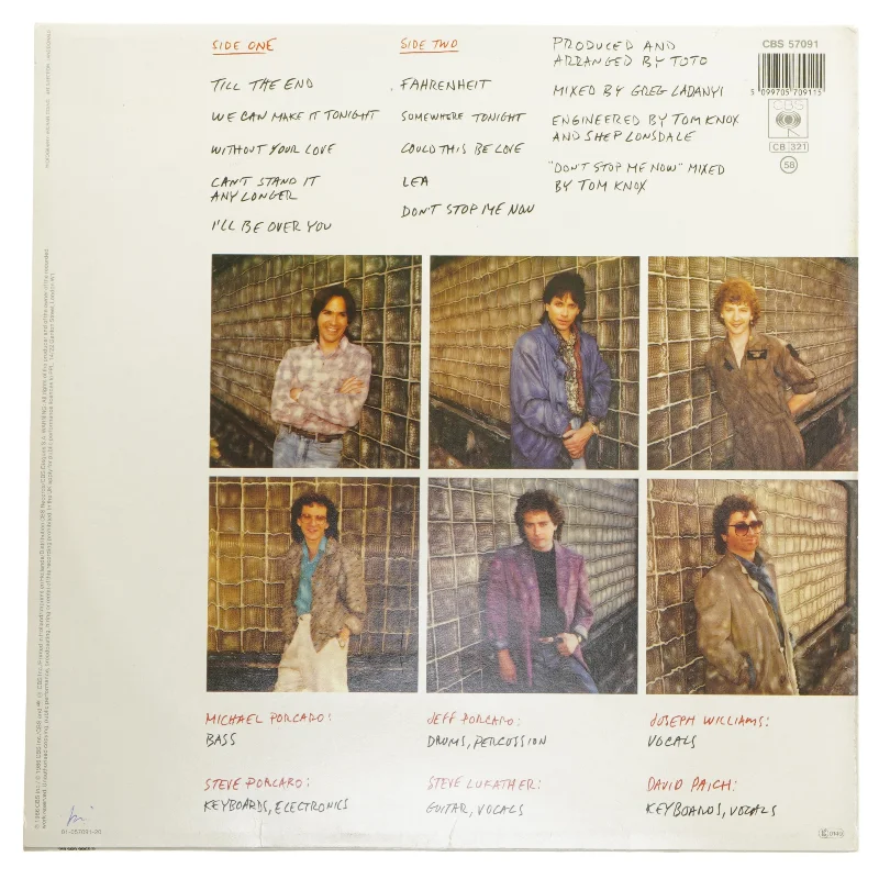 Toto - Fahrenheit vinyl album fra CBS