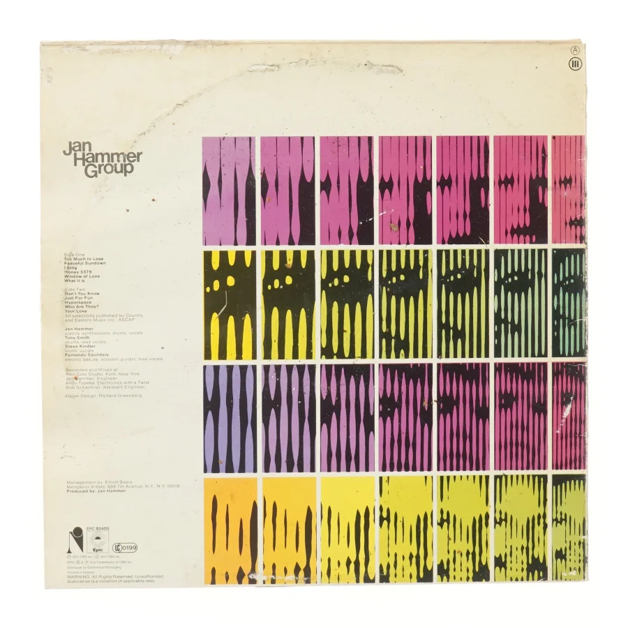 Jan Hammer Group - Melodies albumcover fra Epic