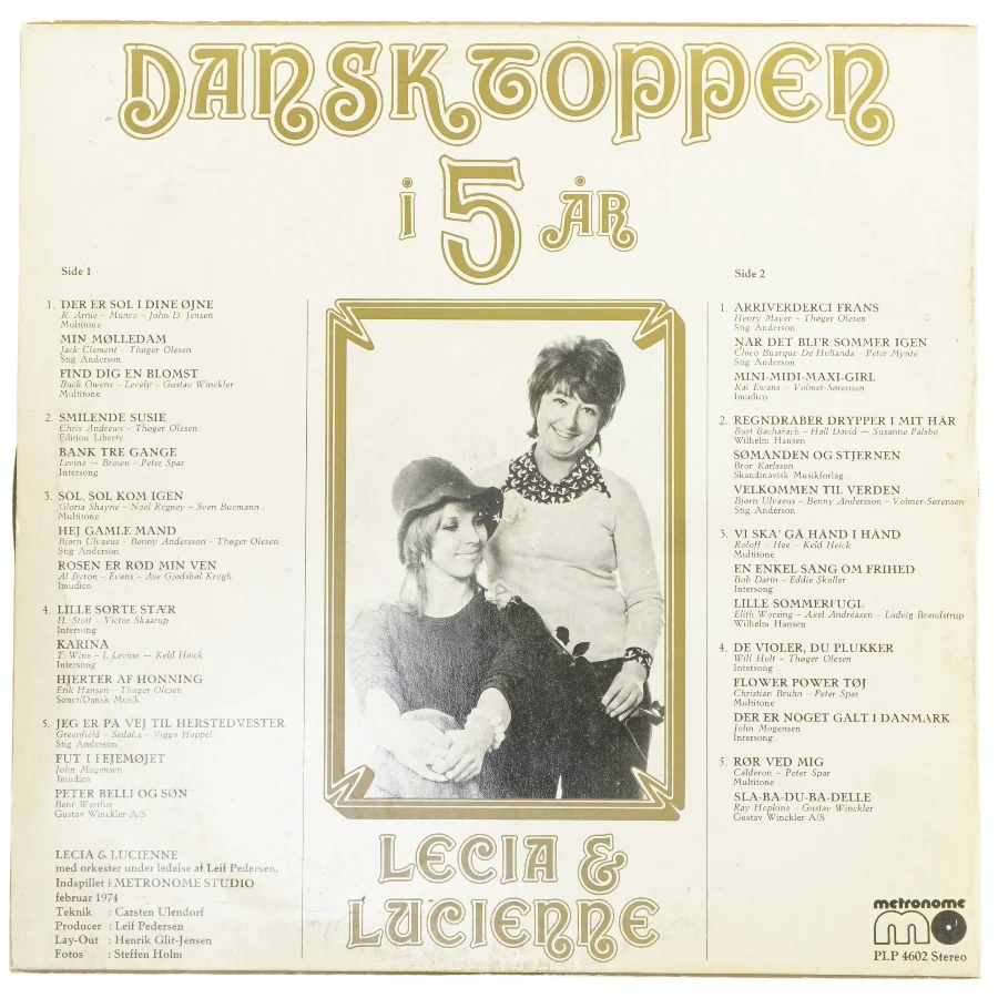 Dansktoppen i 5 år - Lecia & Lucienne LP