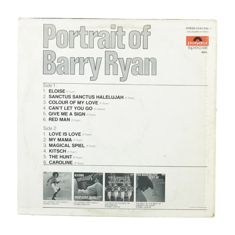 Portrait of Barry Ryan fra Polydor (str. 30 cm)