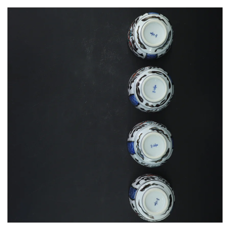 Japanske sake kopper (4 styk, 7,5x6,5 cm)