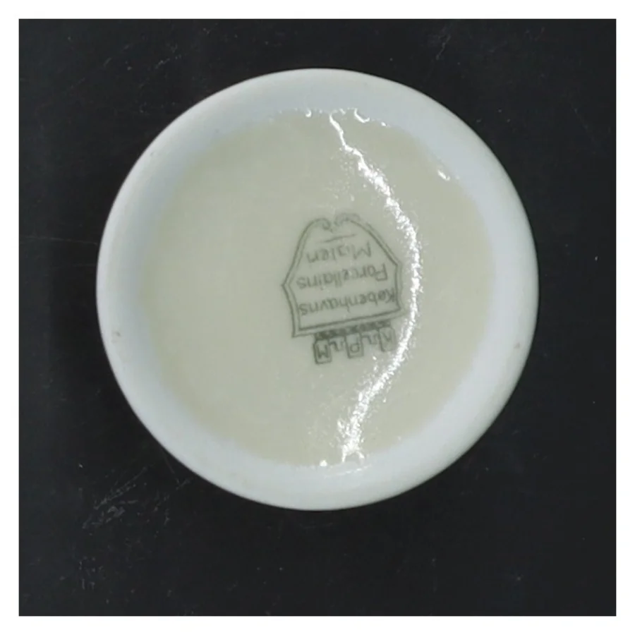 Porcelæn krukke med låg fra Københavns Porcellains Maleri (str. 8x5,5 cm)